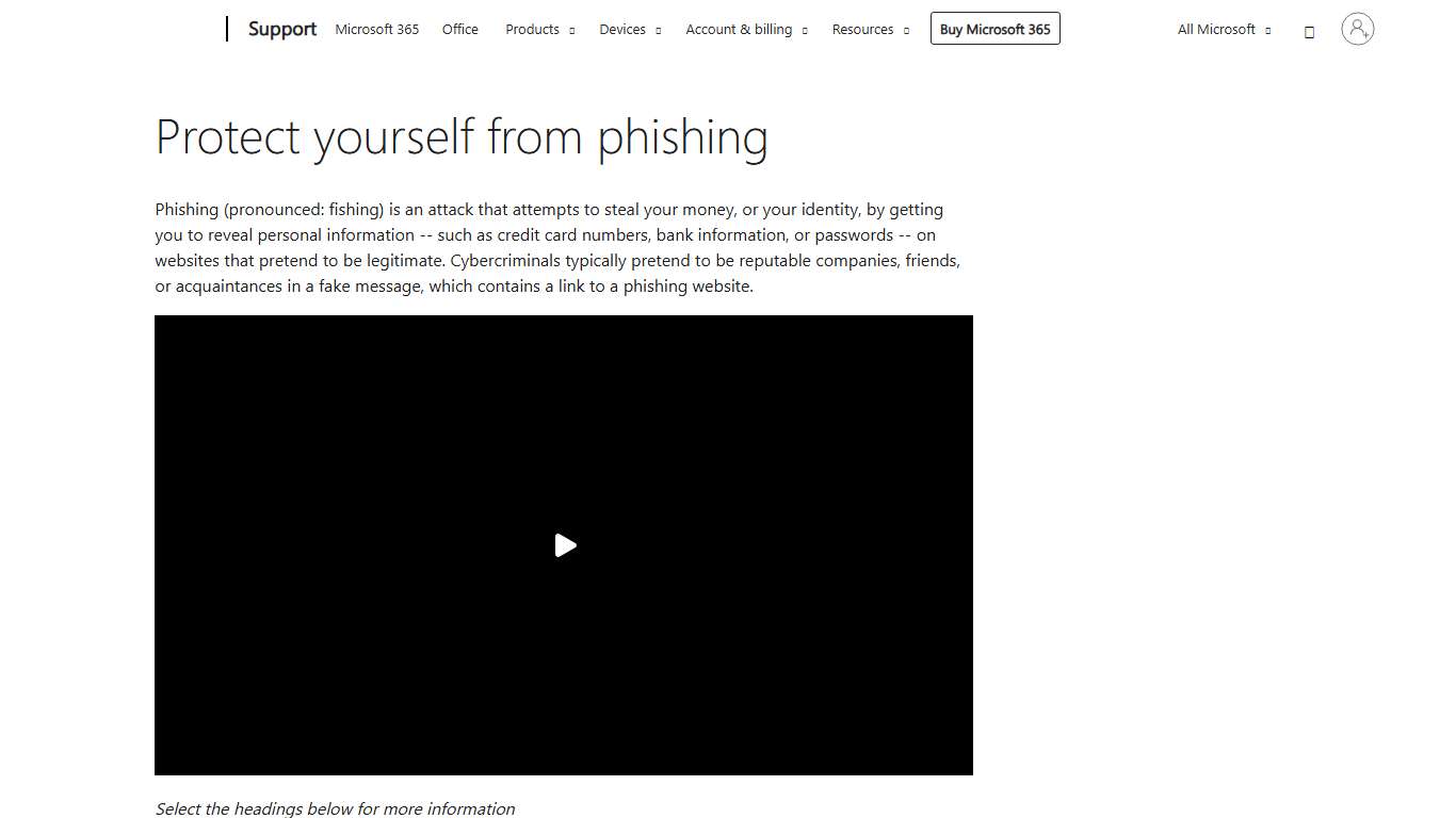 Protect yourself from phishing - Microsoft Support